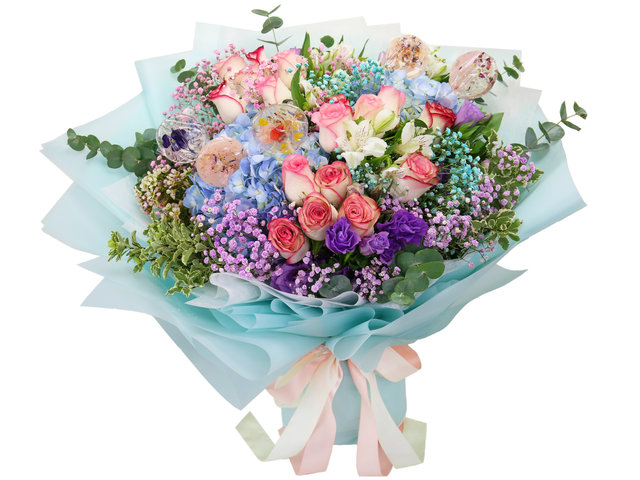 Florist Flower Bouquet - British style lollipop flower shop flower bouquet UK01 - B2S1202A4 Photo