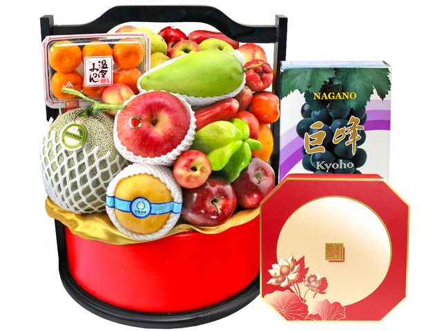 Mid-Autumn Gift Hamper - Mid Autumn Peninsula Moon Cake With Luxury Fruit Hamper  FH114 - L76601299 Photo