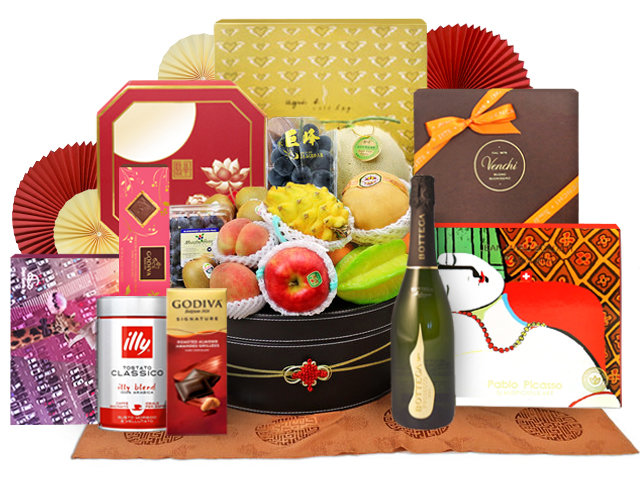 Mid-Autumn Gift Hamper - Mid Autumn Peninsula Moon Cake With Luxury Pastry Fruit Hamper FH180 - L76607702 Photo