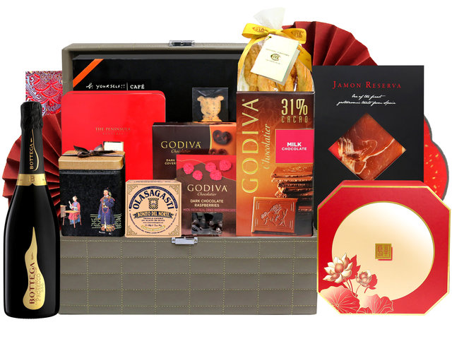 Mid-Autumn Gift Hamper - Mid Autumn Peninsula Moon Cake With Luxury Wine And Chocolate Gift Hamper FH138 - MH0731A5 Photo