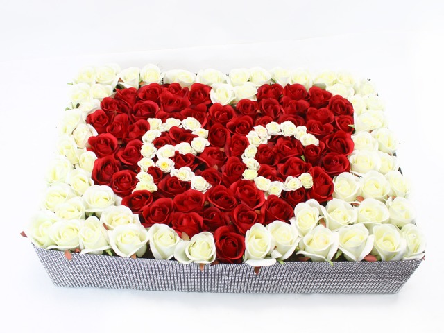 Order Flowers in Box - Customized Letter Mini-Garden (Silk Flower) - L29149 Photo