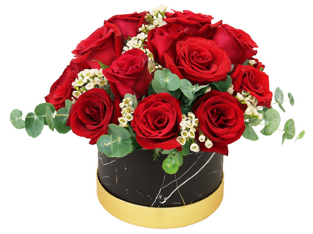 Valentines Day Flower n Gift - Red Rose Flower Box C1 - BX0814A4 Photo