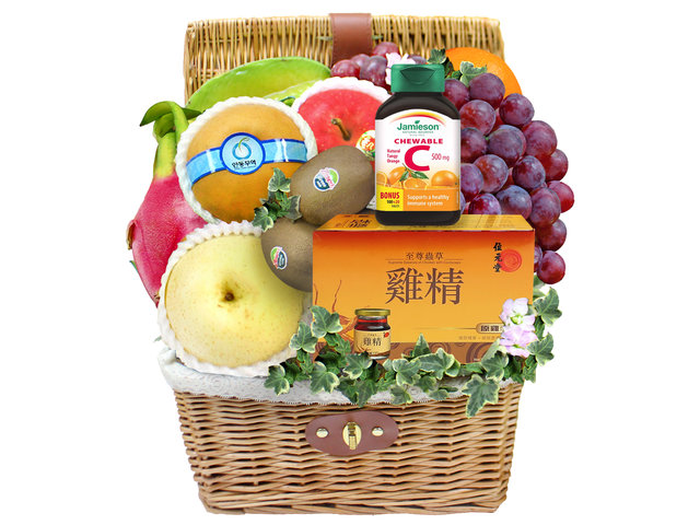 Wine n Food Hamper - Picnic Style Immune Boost Fruit Hamper A1 - AVH0905A1 Photo